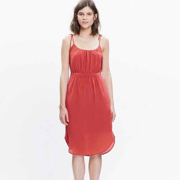 Madewell Dresses & Skirts - ✨BOGO Madewell 100% Silk Skyway Cami Sundress Dusty Orange Dress Size 6 H13136